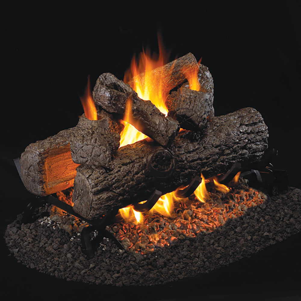 Real Fyre R Golden Oak Vented Gas Log Set, Double Sided, Stainless Steel, ANSI Certified