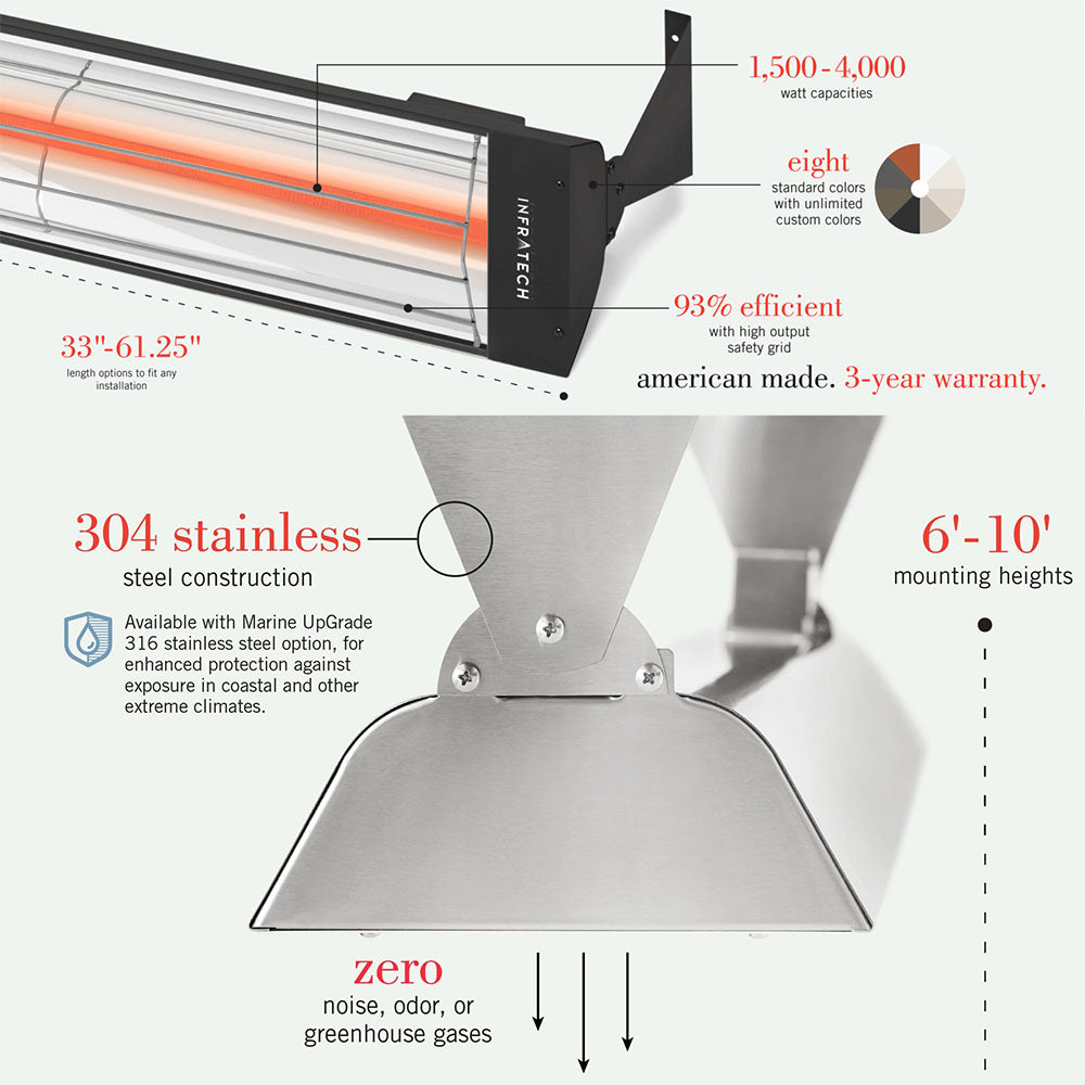 Infratech W Series Single Element Infrared Electric Patio Heater