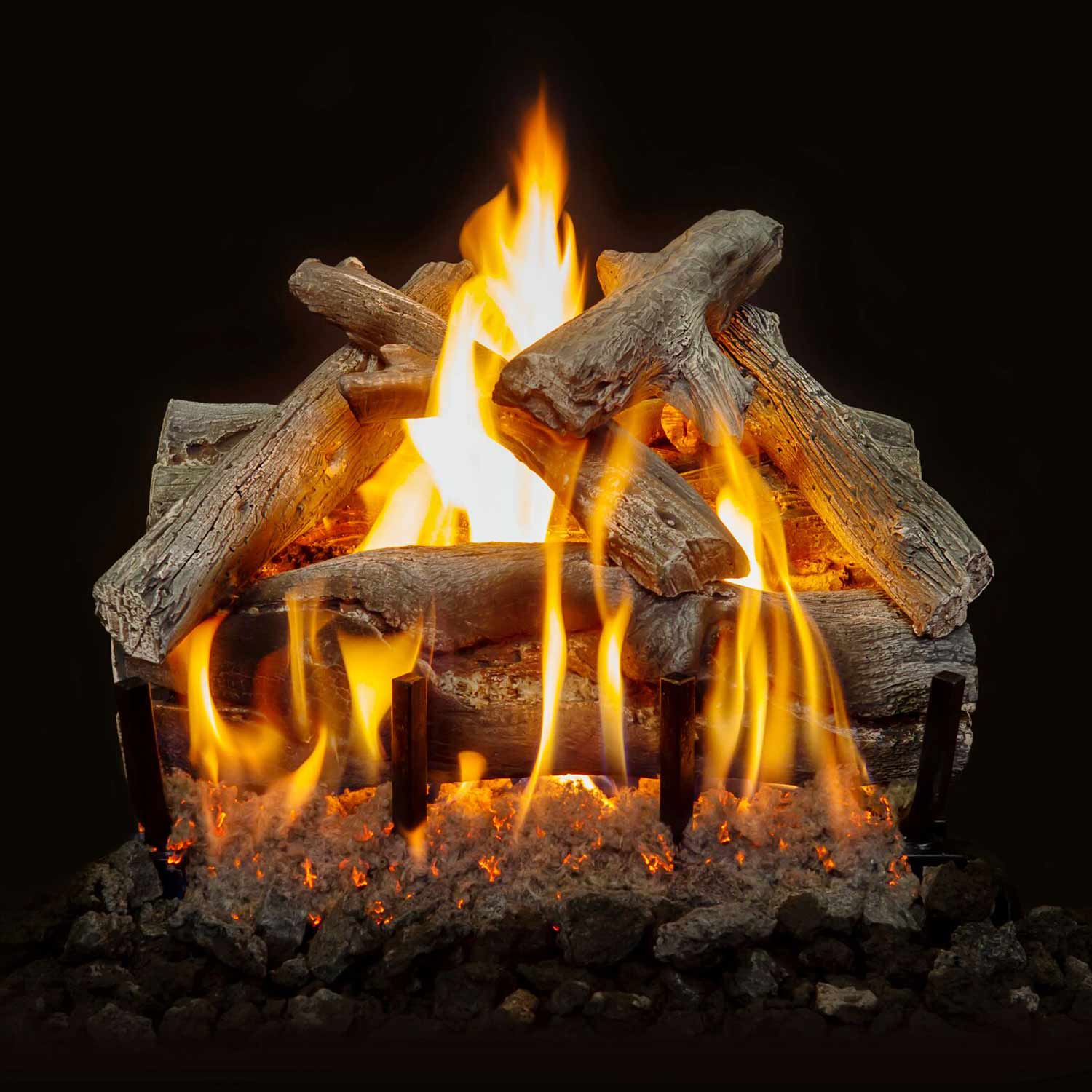 Grand Canyon Western Driftwood Double Sided Vented Gas Log Set with Stainless Steel Burner