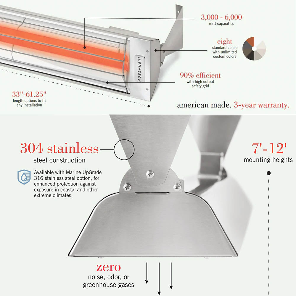 Infratech WD Series Dual Element Infrared Electric Patio Heater