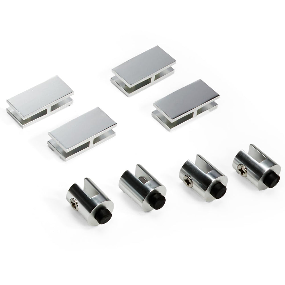Fire glass wind guard extension kit: metal brackets and black end clips