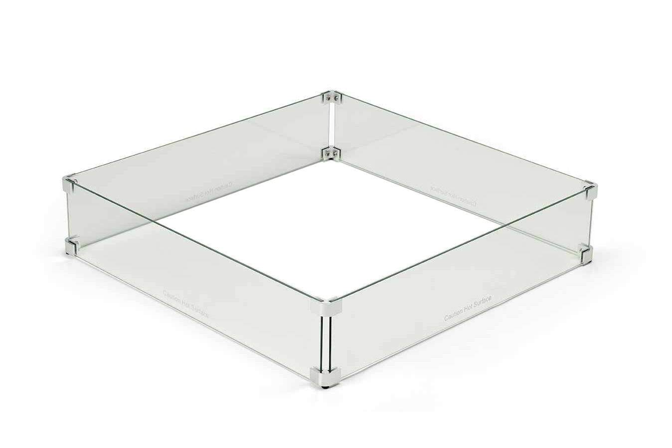 HPC Fire Fire Pit Glass Wind Guard, Square, 25-Inch
