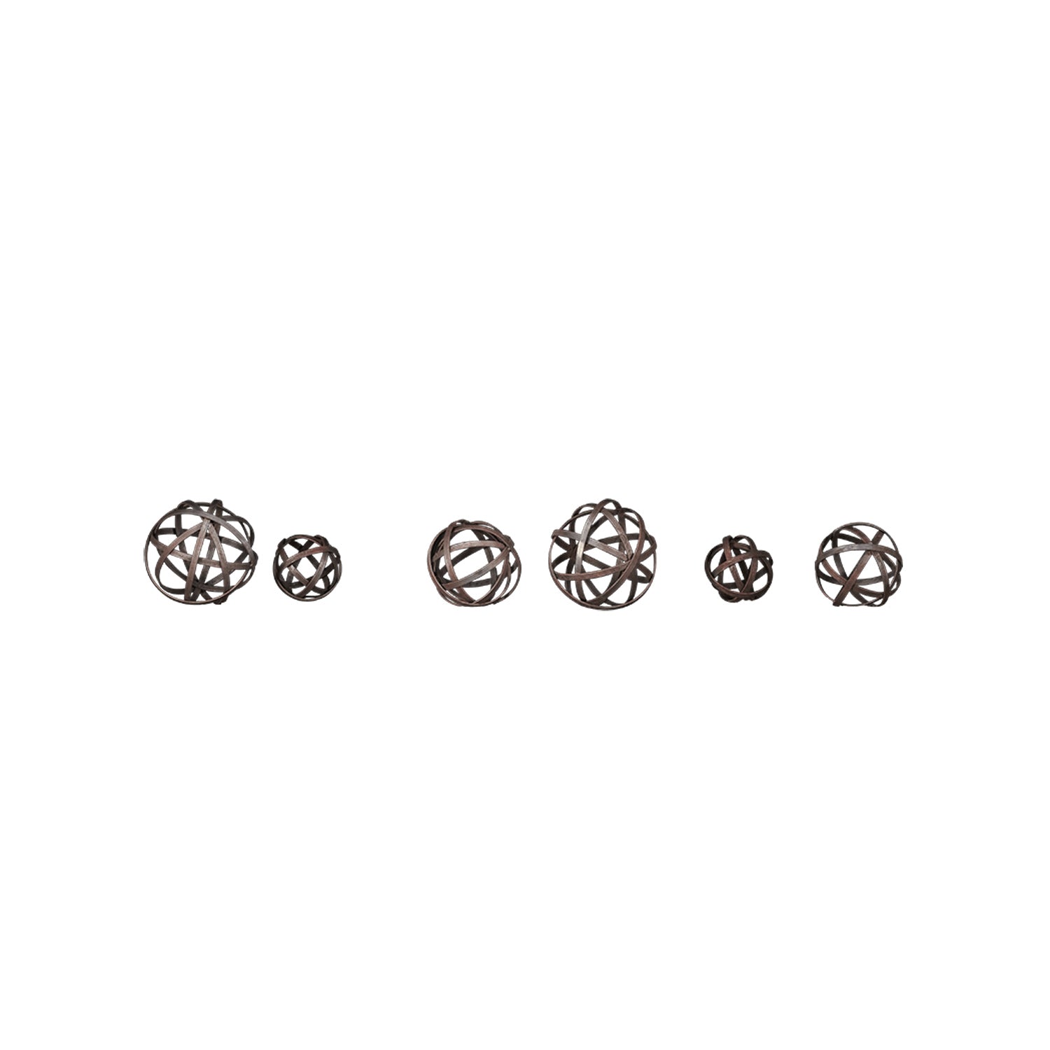 Wrought iron globe kit set of multiple metal lattice spheres in dark finish