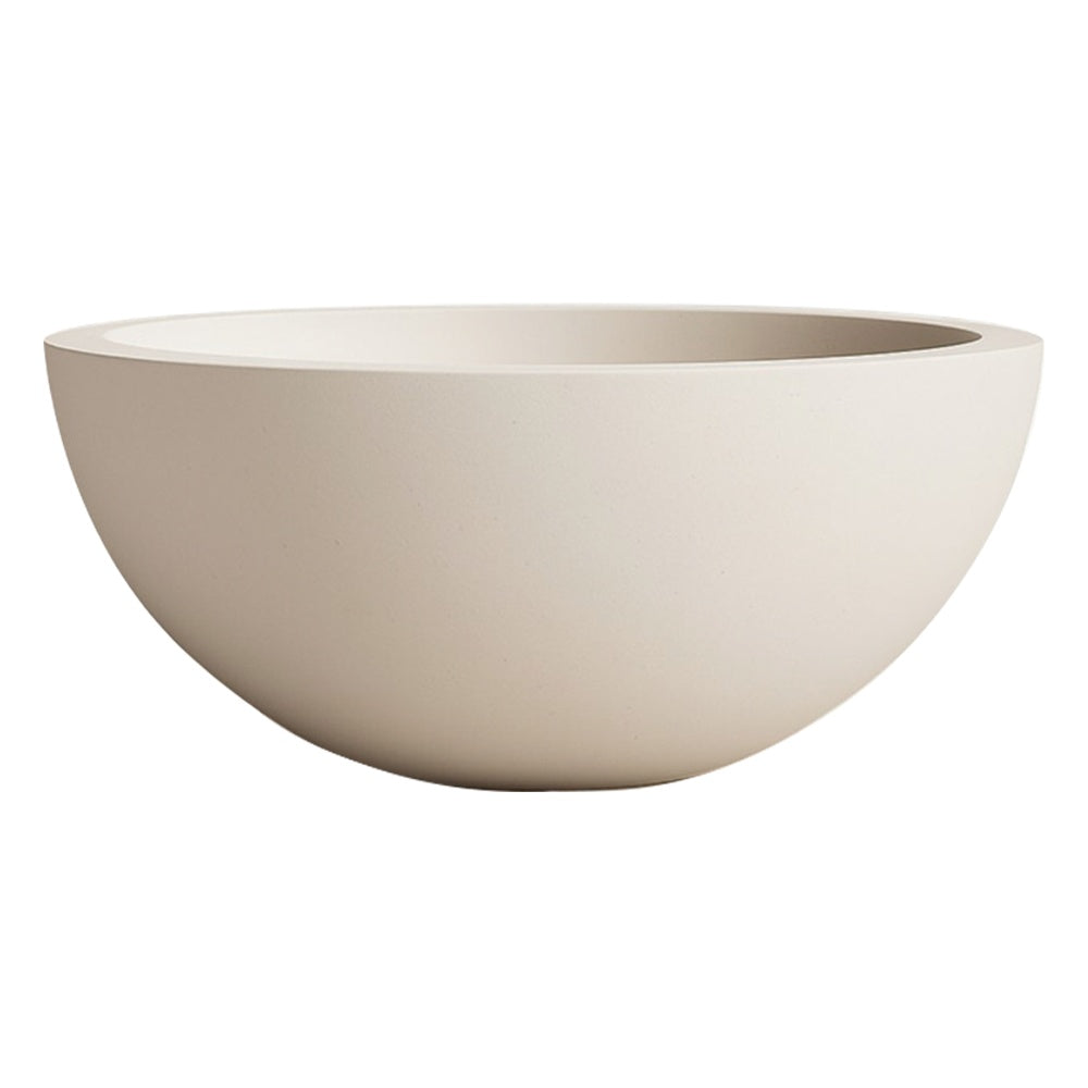 Concrete fire bowl, light beige/white finish