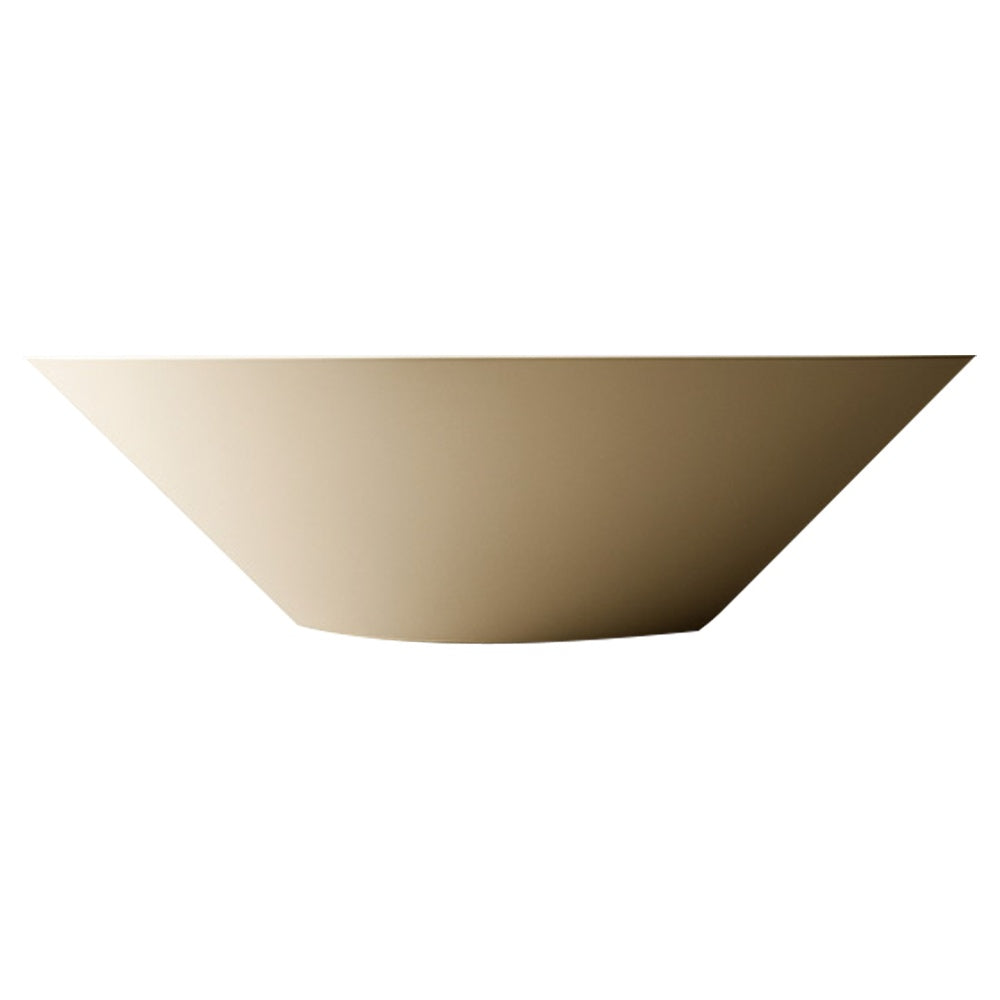 Light tan concrete gas fire bowl, front view