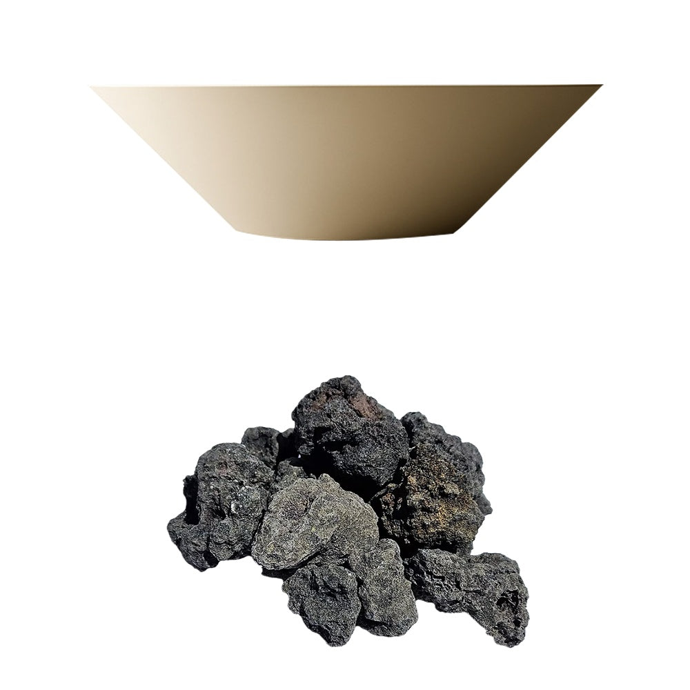 Gray and black lava rocks for gas fire bowl