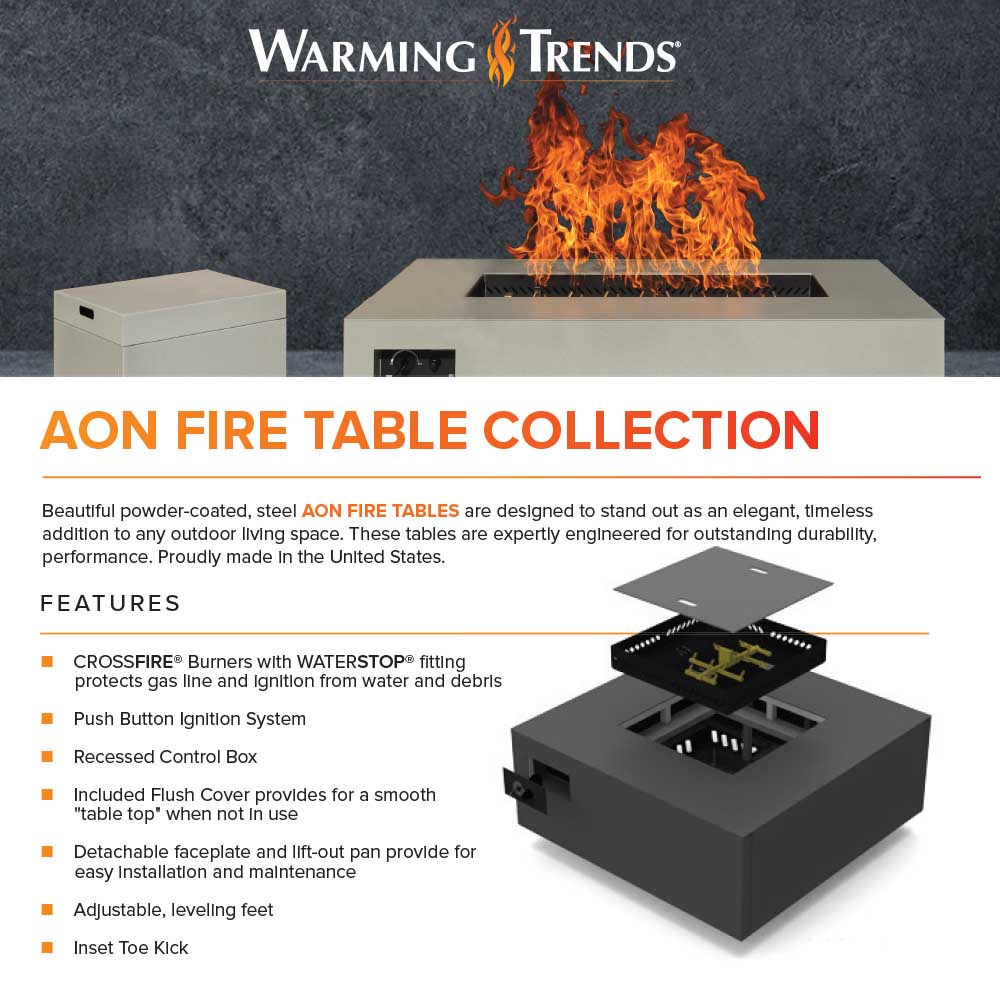 Warming Trends AON 48-Inch Round Gas Fire Table