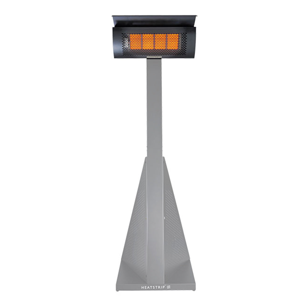 HEATSTRIP LPG gas heater in gray with radiant orange heating panel and tapered base