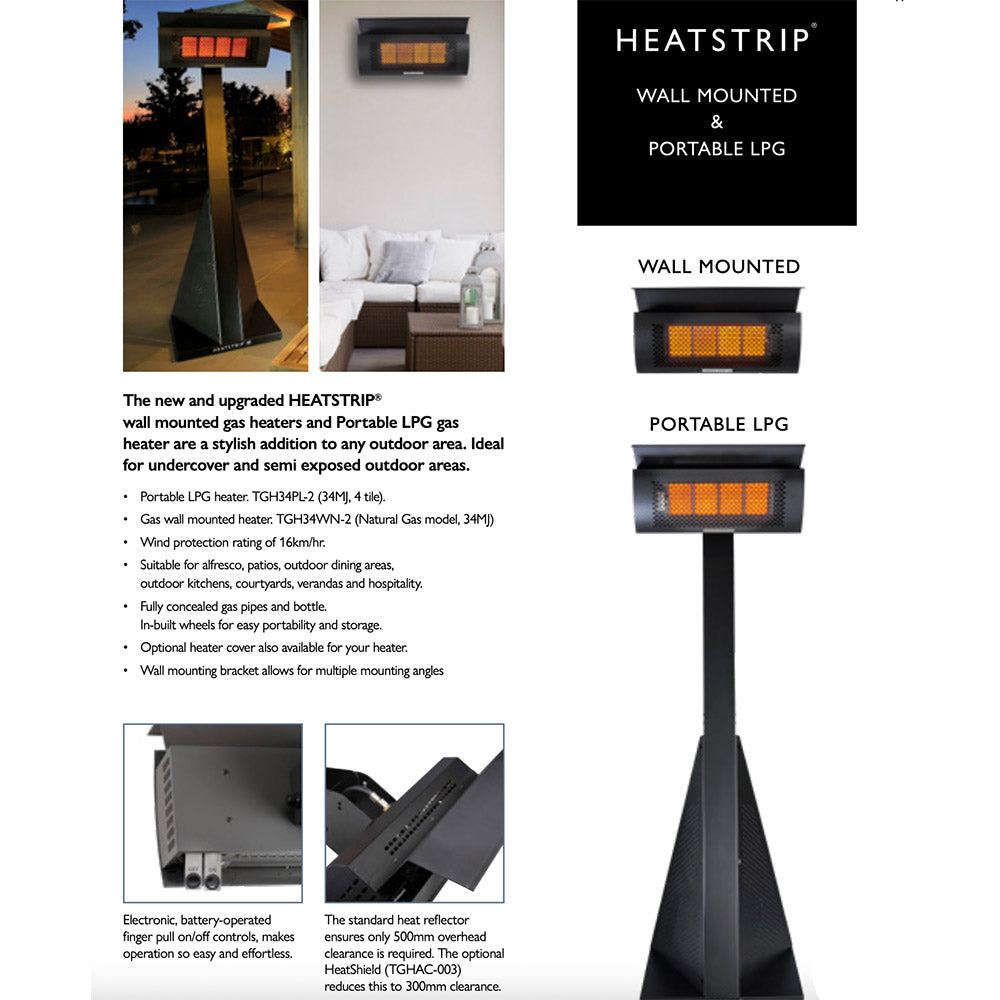 HEATSTRIP Wall Mounted Heater, Natural Gas