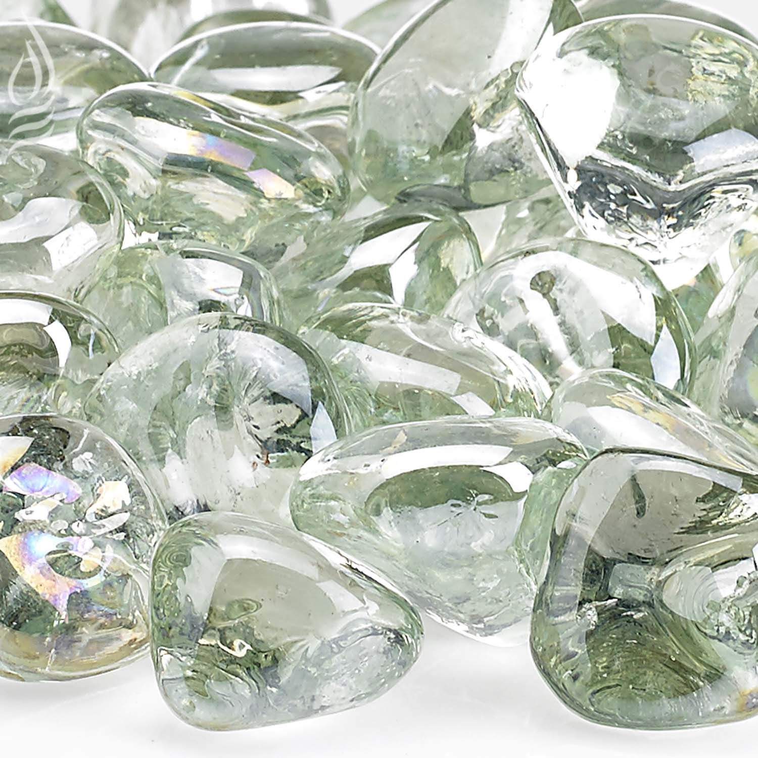 American Fire Glass 1-Inch Zircon Fire Glass, 10-Pounds, Rain Drop Luster