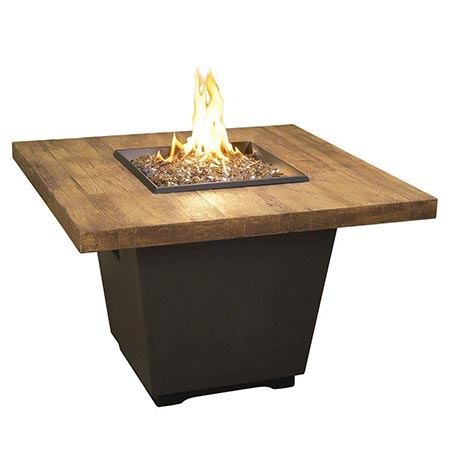 American Fyre Designs Cosmopolitan 36-Inch Square Reclaimed Wood Chat Height Fire Table