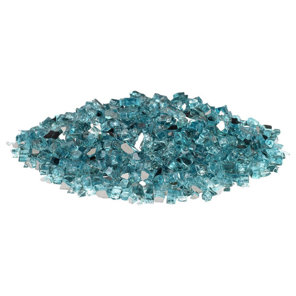 American Fire Glass 1/4-Inch Premium Fire Glass, 10-Pounds, Azuria Reflective