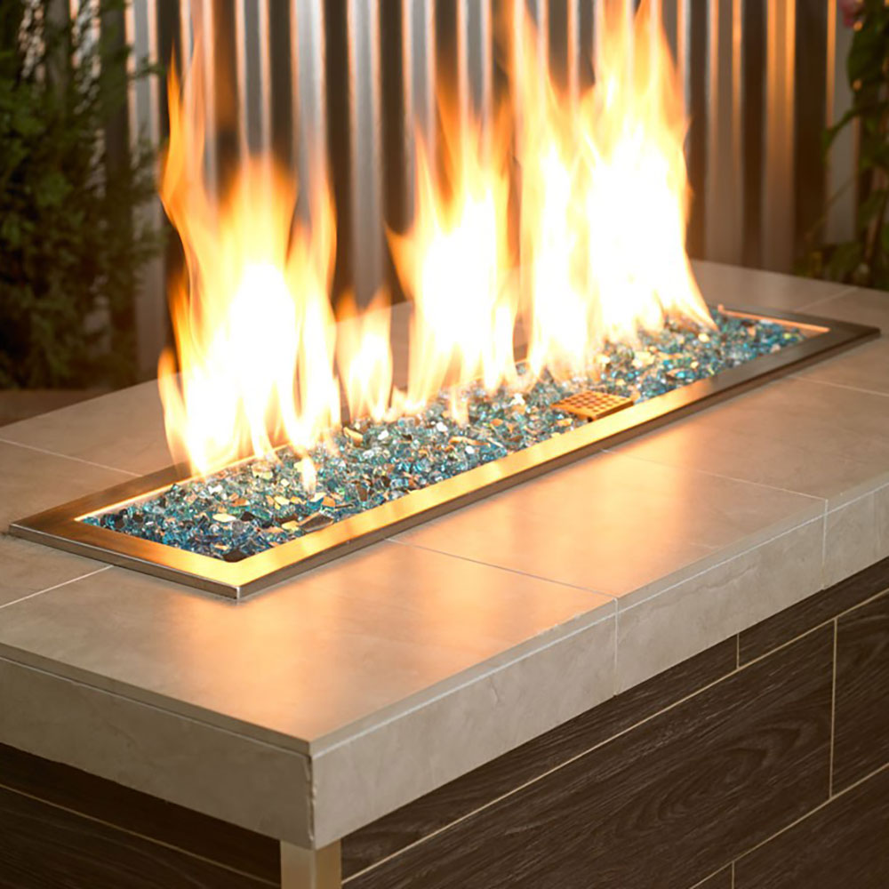 American Fire Glass 1/4-Inch Premium Fire Glass, 10-Pounds, Azuria Reflective