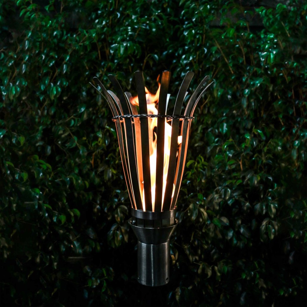 TOP Fires by The Outdoor Plus OPT-TCH9SS Basket TopLite Torch with Stand