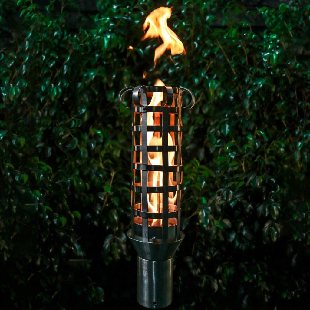 Metal woven gas torch complete set with active flame