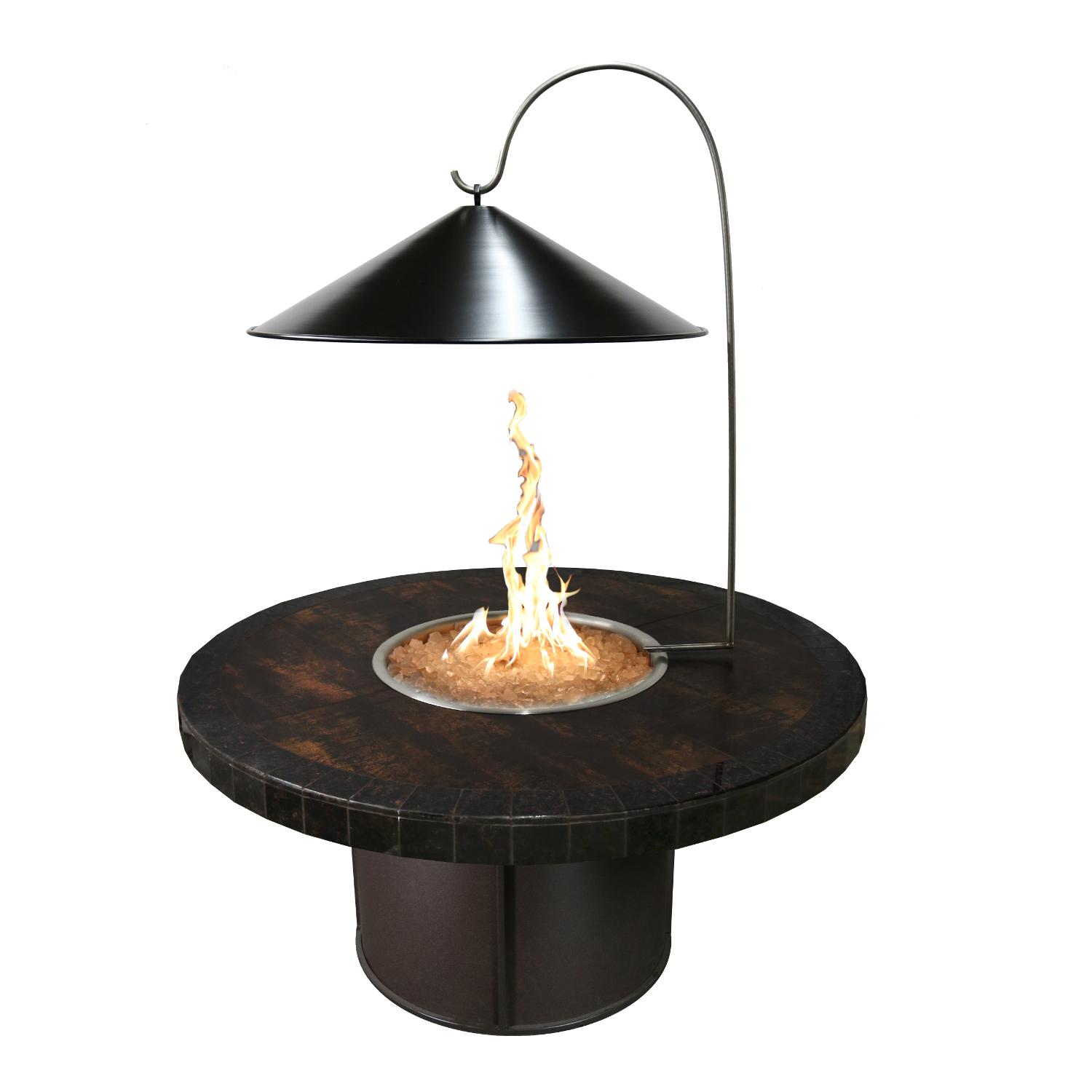 The Outdoor Plus Black Steel Cone Fire Pit Cover with Heat Reflector, 23-Inch