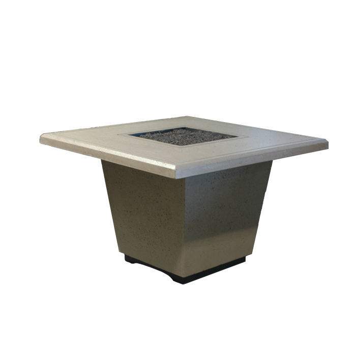 American Fyre Designs Cosmopolitan 36-Inch Square GFRC Chat Height Fire Table