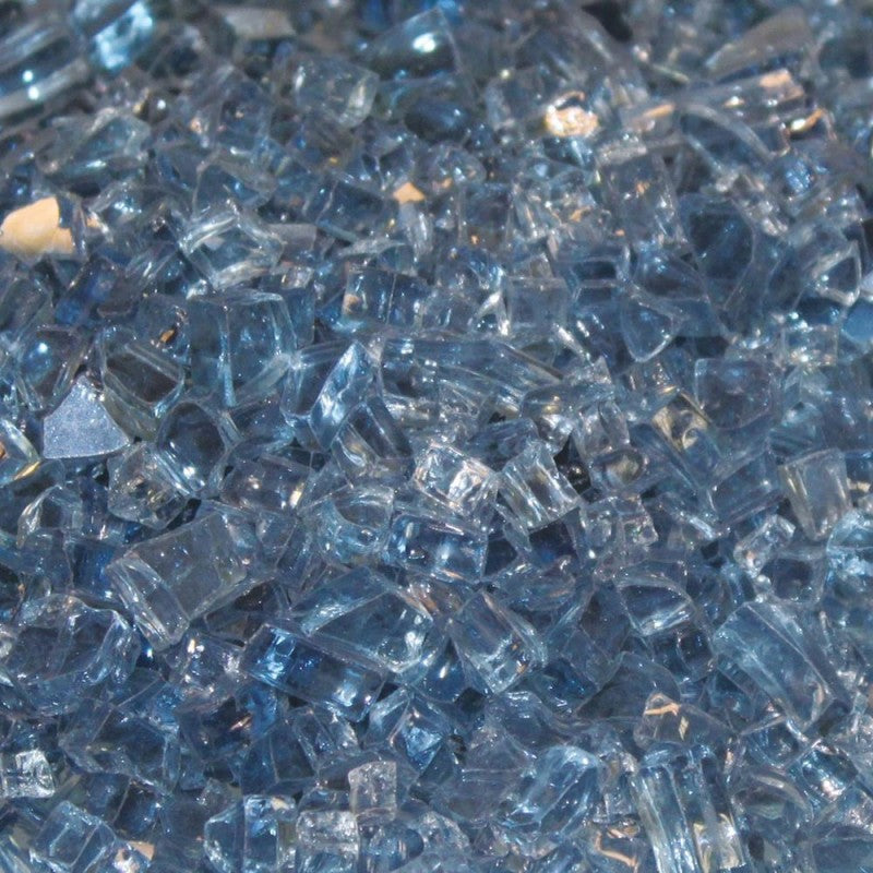 White Mountain Hearth Blue Clear Decorative Crushed Glass, 2.5-Pounds