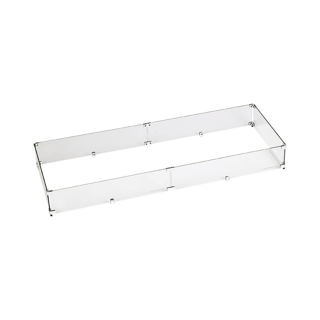 American Fire Glass Fire Pit Glass Wind Guard, Rectangular, 53.5x19.5 Inch