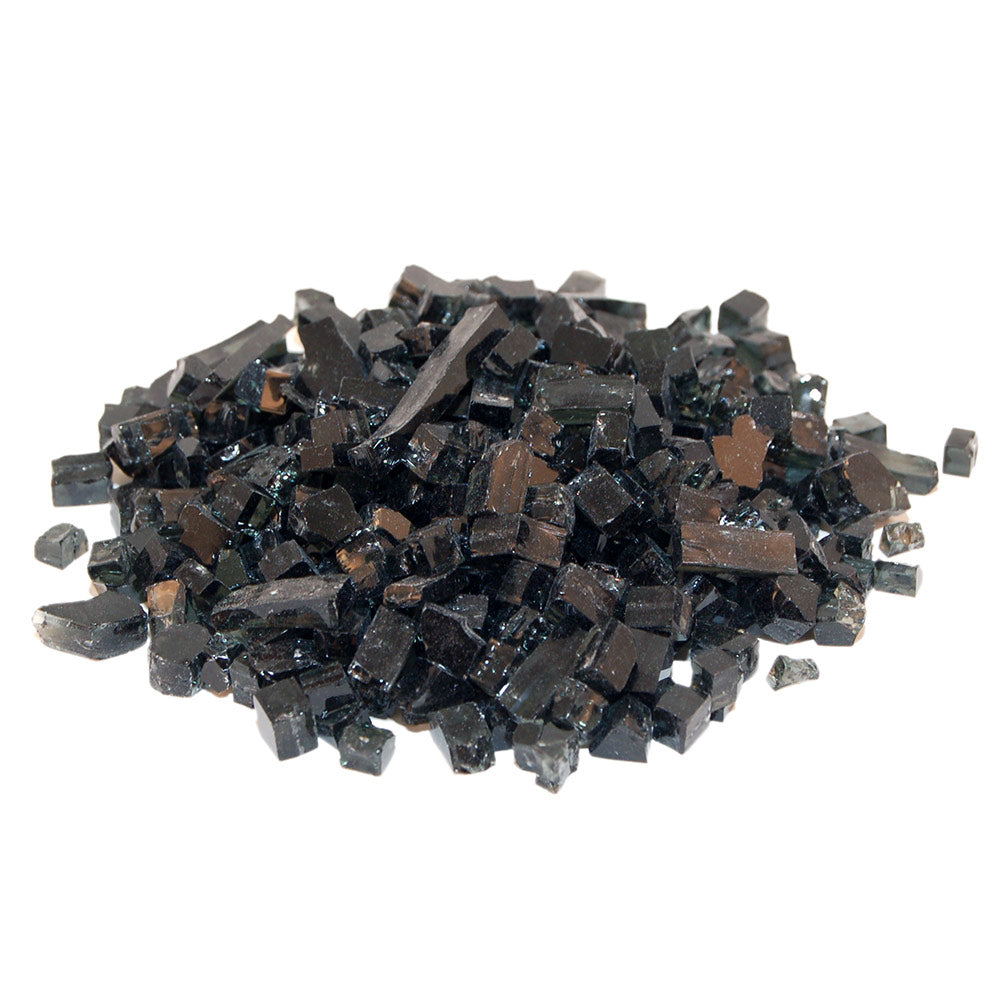 Black fire glass, crushed glass shards bundle