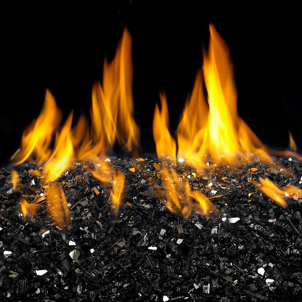 Real Fyre GL-10-BR Black Reflective Fire Glass, 10 Pounds