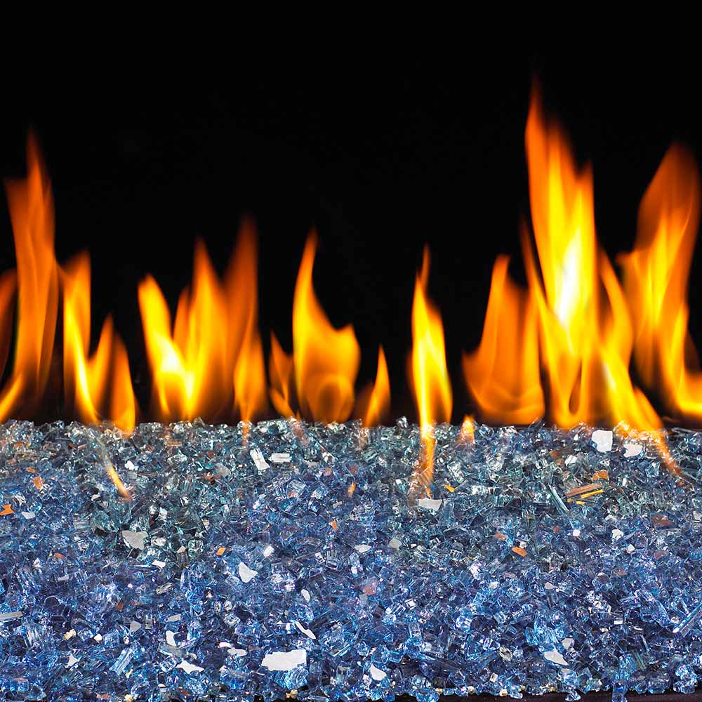 Real Fyre Caribbean Blue Fire Glass, 10 Pounds