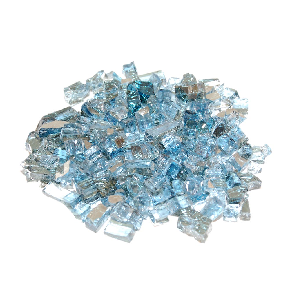 Real Fyre Caribbean Blue Reflective Fire Glass, 10 Pounds