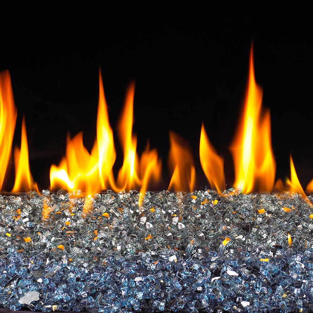 Real Fyre Caribbean Blue Reflective Fire Glass, 10 Pounds