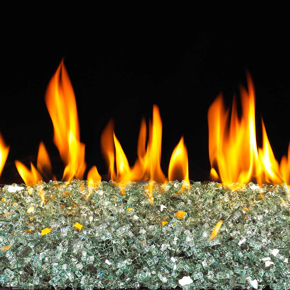 Real Fyre Emerald Reflective Fire Glass, 10 Pounds