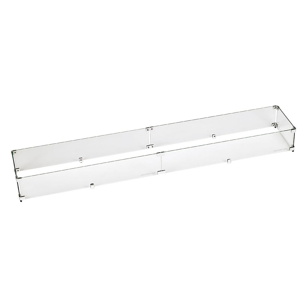 American Fire Glass Fire Pit Glass Wind Guard, Linear, 65.5x11.5 Inch