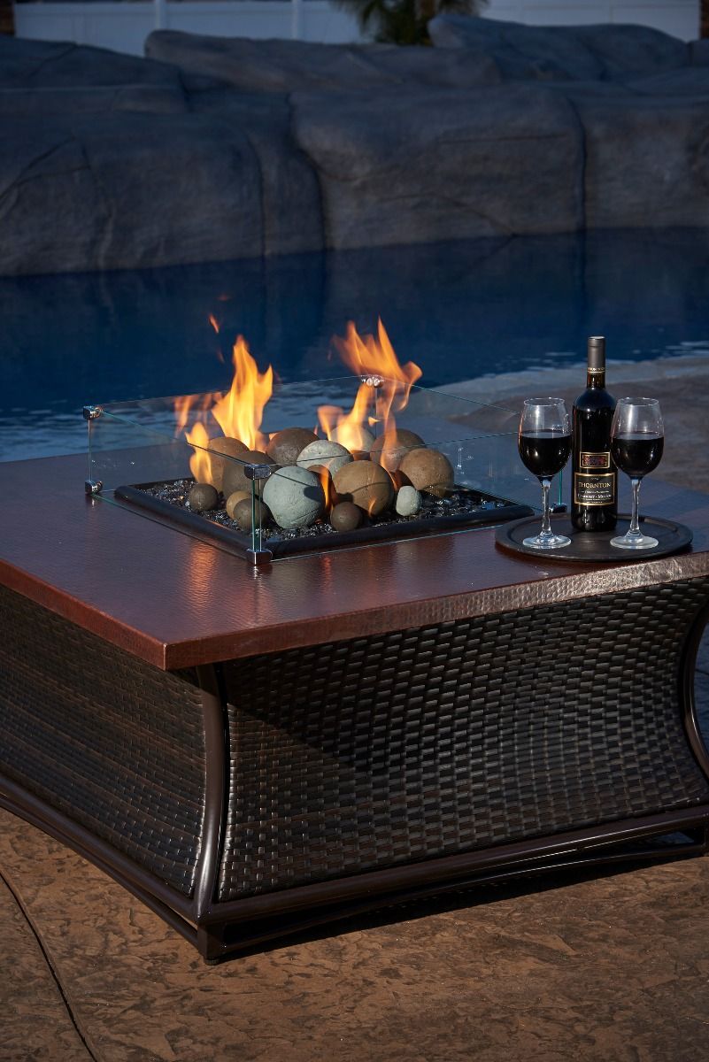 American Fire Glass Fire Pit Glass Wind Guard, Rectangular, 23.5x11.5 Inch
