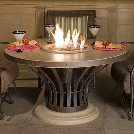 American Fyre Designs Fiesta 54-Inch Round GRFC Dining Height Fire Table