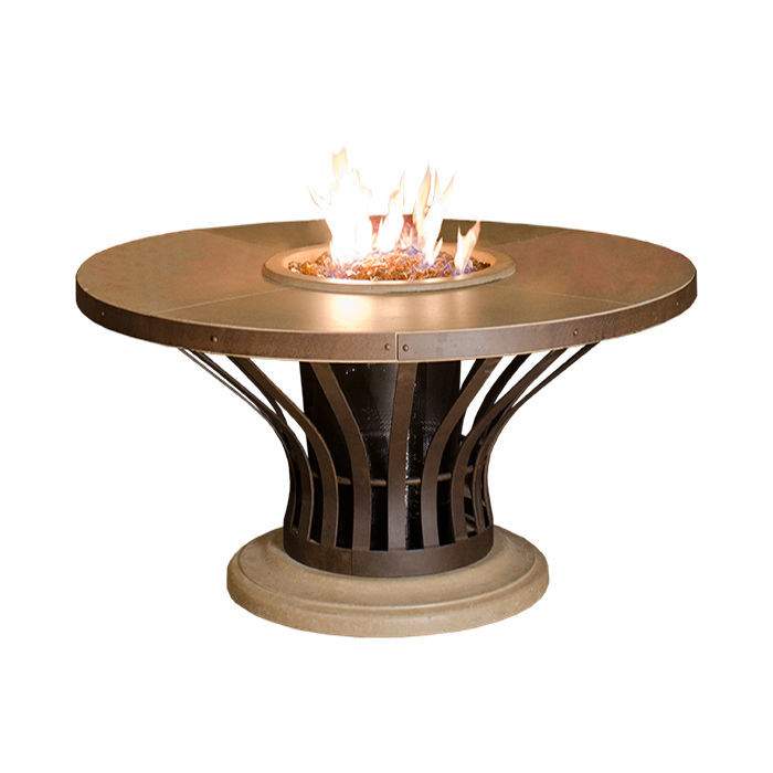 American Fyre Designs Fiesta 54-Inch Round GRFC Dining Height Fire Table