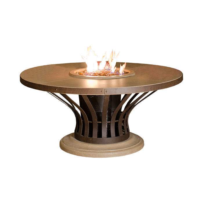 American Fyre Designs Fiesta 25.5-Inch Round GRFC Chat Height Fire Table
