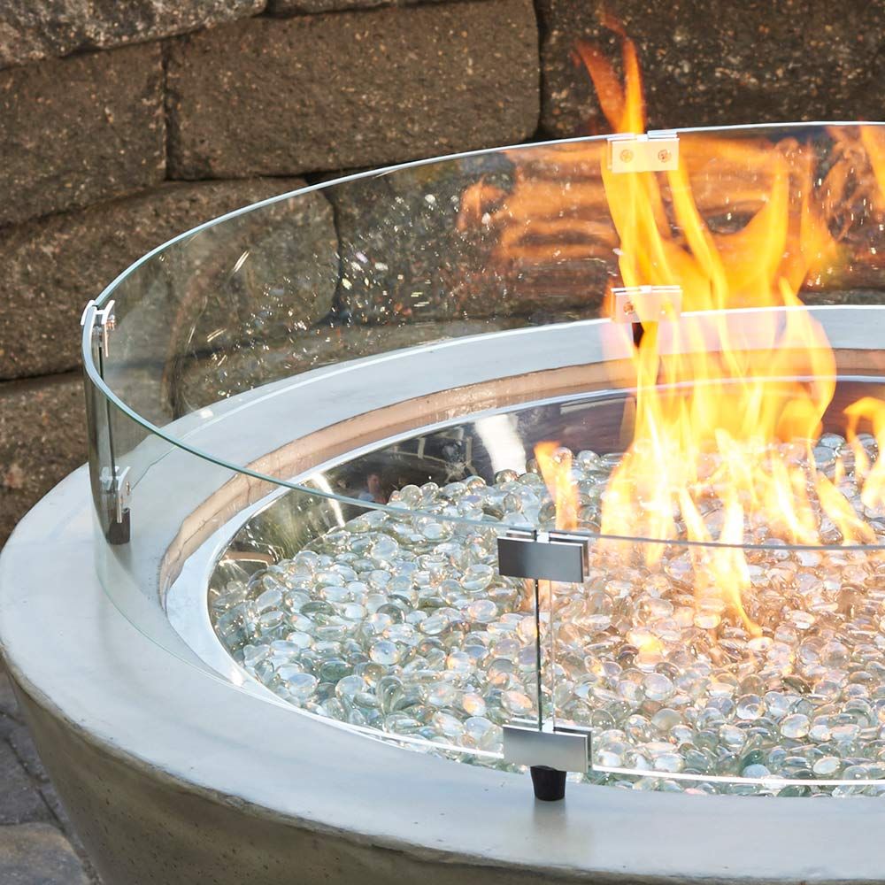 The Outdoor GreatRoom Company Round Glass Wind Guard for 12-Inch Burner, 14.5-Inch Diameter