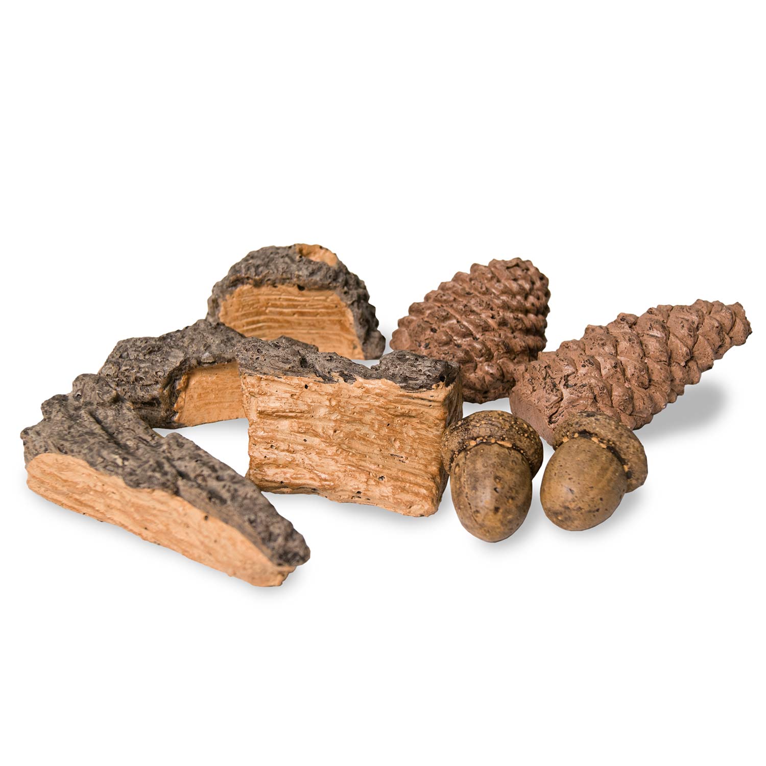 Real Fyre Decor Pack with Wood Chips, Pine Cones and Acorns