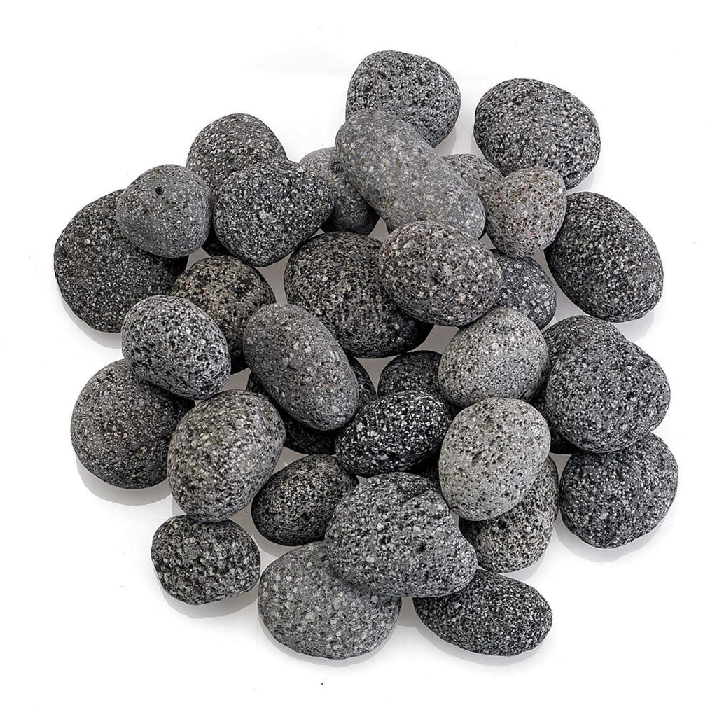 American Fire Glass Gray Lava Stone, 10 pounds, Small 1/2-1 Inch