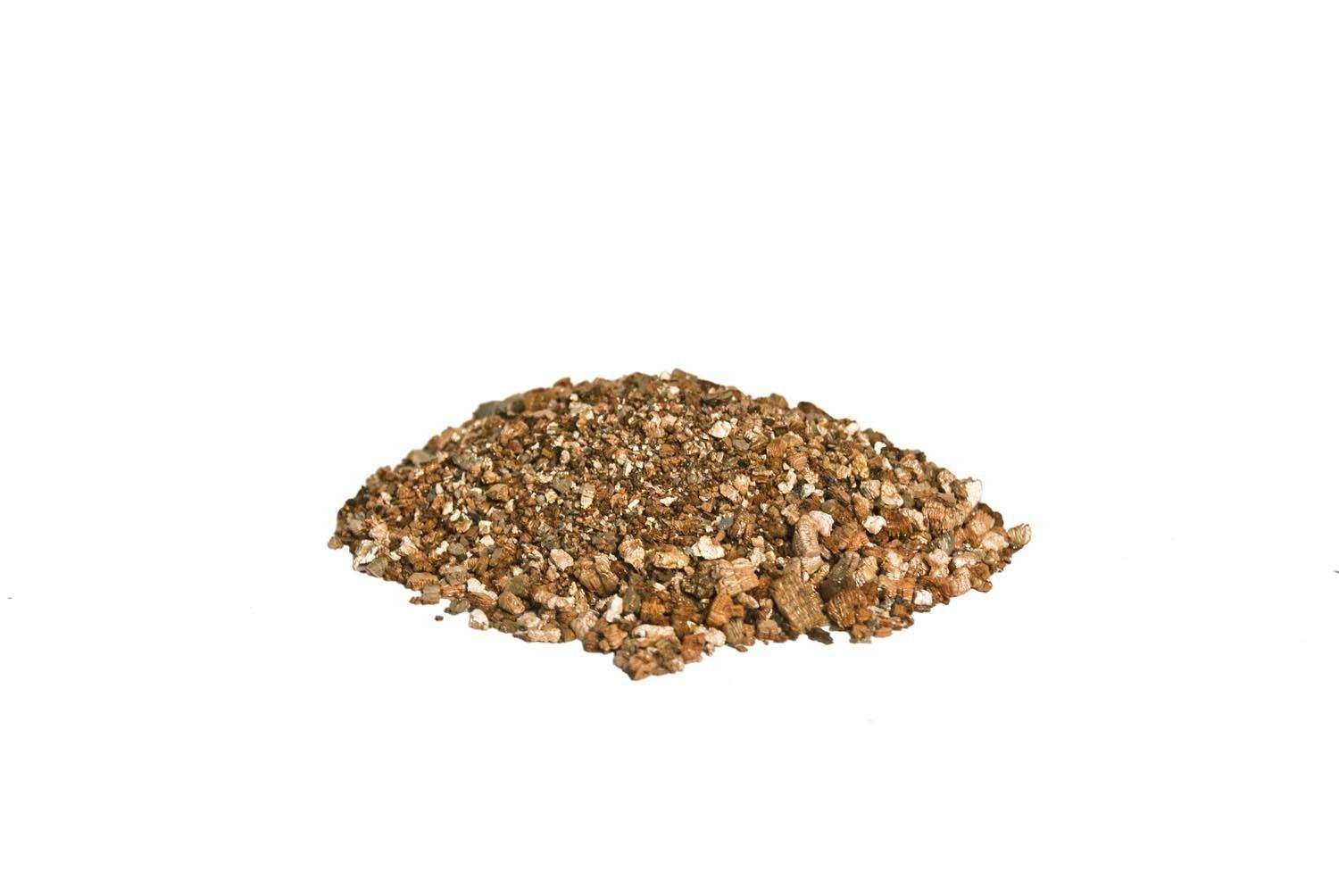 Vermiculite granules pile, brown and beige mixed texture