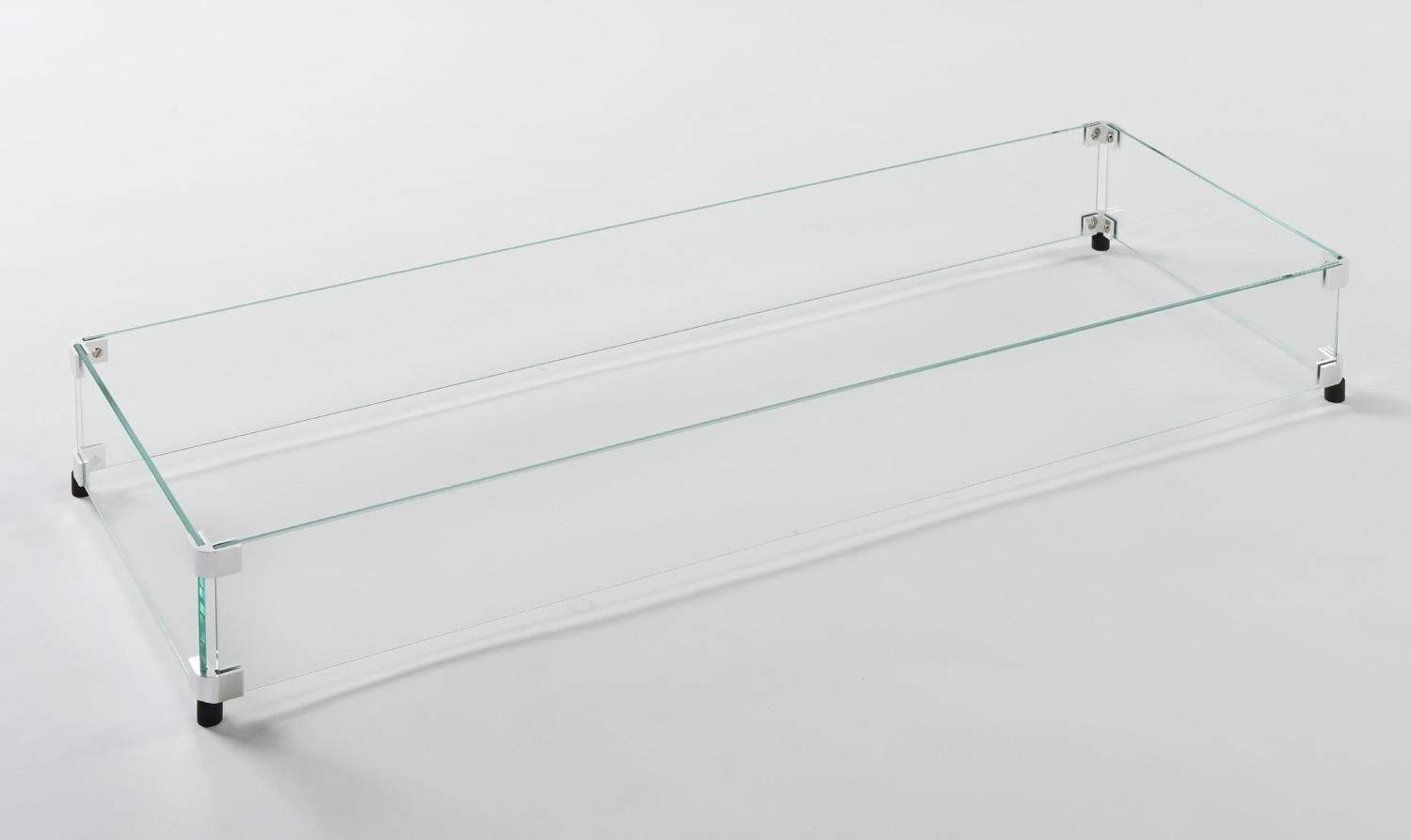 American Fyre Designs Rectangular Glass Wind Guard, 35x14.5-Inches