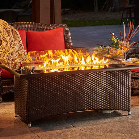 The Outdoor GreatRoom Company MG-1242-BLSM-K Montego Gas Fire Table, Balsam, 30x59.25-Inches