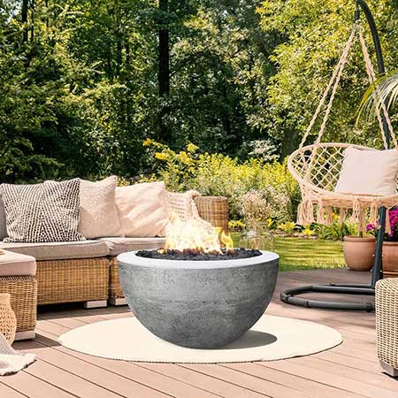 Prism Hardscapes Moderno 3 Concrete Gas Fire Pit, 30-Inch