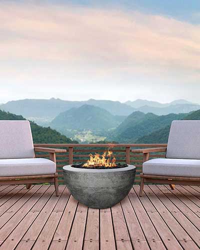 Prism Hardscapes Moderno 3 Concrete Gas Fire Pit, 30-Inch