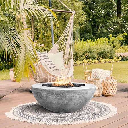 Prism Hardscapes Moderno 5 Concrete Gas Fire Pit, 36-Inch