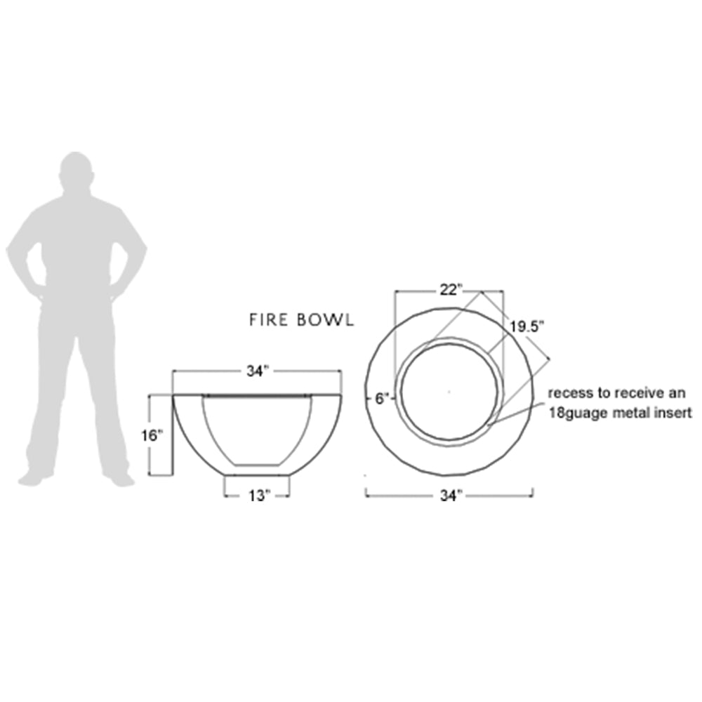Slick Rock KOF34 Oasis Series 34-Inch Round Fire Pit