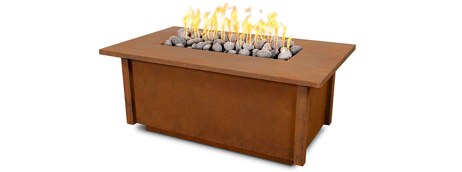 TOP Fires by The Outdoor Plus Salinas Linear Corten Steel Gas Fire Table