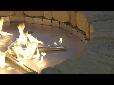 Firegear FPB-DBSMT-HC Match Light Ignition Gas Fire Pit Burner Kit with Round Flat Pan & Stainless Steel Burning Spur