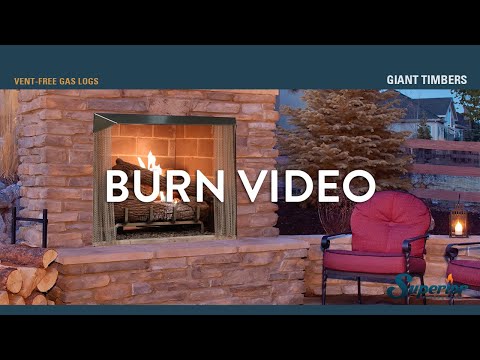 Superior 42-Inch Vent-Free Outdoor Masonry Gas Firebox with 30-Inch Gas Log Set (VRE6042)