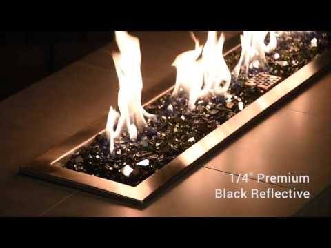 American Fire Glass 1/4-Inch Premium Fire Glass, 10-Pounds, Black Reflective