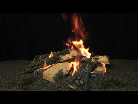 Hargrove Outdoor Wilderness Char Gas Log Fire Pit Stack Set with Fire Ring Burner Kit and Match Light Ignition (HGWCSFL-FRB)