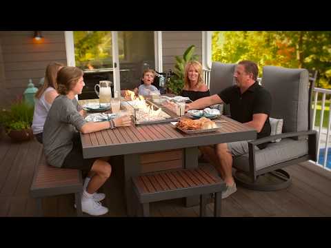 The Outdoor GreatRoom Company KW-1242-K Kenwood Gas Fire Pit Table, 80.75x50.5-Inches